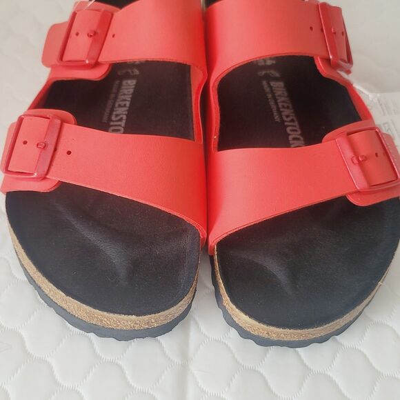 NWT Birkenstock Arizona Split Birko-Flor  Black Poppy Red Sandals Mens EU44 US11 main image 6